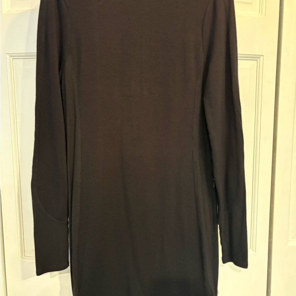 Athleta Coaster Luxe Black Long Sleeve Sweatshirt Dress